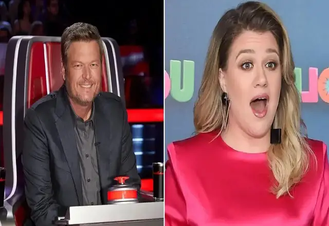 Blake Shelton Quips He’s ‘Tired’ Of Kelly Clarkson During His Last Season Of ‘The Voice’ — Watch