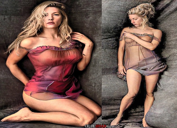 Katheryn Winnick risks overexposure as she spills out of plunging see-through corset