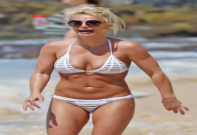 Britney Spears Displays Her Bodacious Body In White Swimsuit.__ See Photos