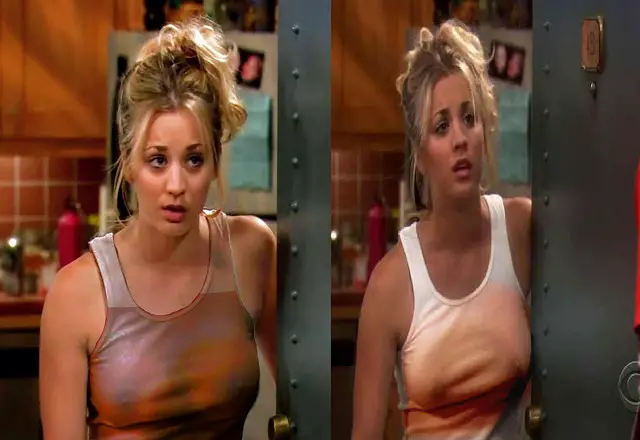 PHOTOS : kaley Cuoco  Straddling Bicycle In Nothing Melts Fans With Her ‘Tippy- Nippy’