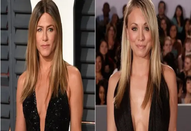 Kaley Cuoco vs Jennifer Aniston _ whose b00bs broke records in these photos.__ See Photos